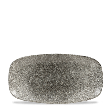 Raku Quartz Black Chefs' Oblong Plate 29.8 x 15.3cm